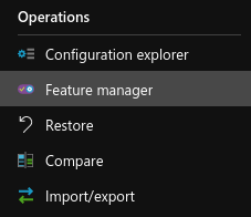 Feature manager button